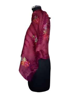 Women Stole  Embroidered Design Purple